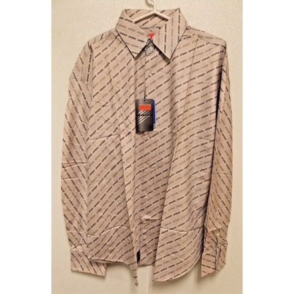 NBA San Antonio Spurs Lite Gray Button Up Dress Shirt 4XL Long Sleeve Headmaster - Picture 1 of 5